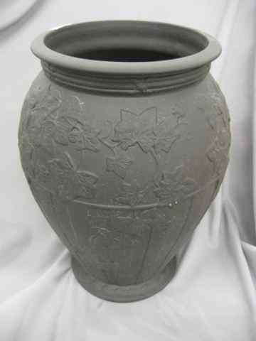 Appraisal: Wedgwood Basalt Pottery Vase ivy and panel design '' signed