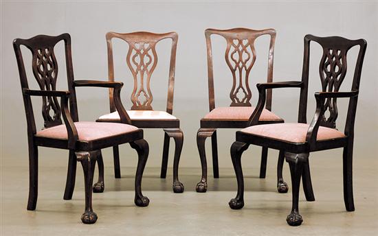 Appraisal: Chippendale style carved mahogany dining chair set last quarter th