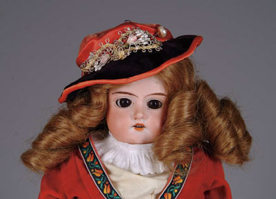 Appraisal: GERMAN BISQUE DOLL MARKED A M DEP Brown eyes open