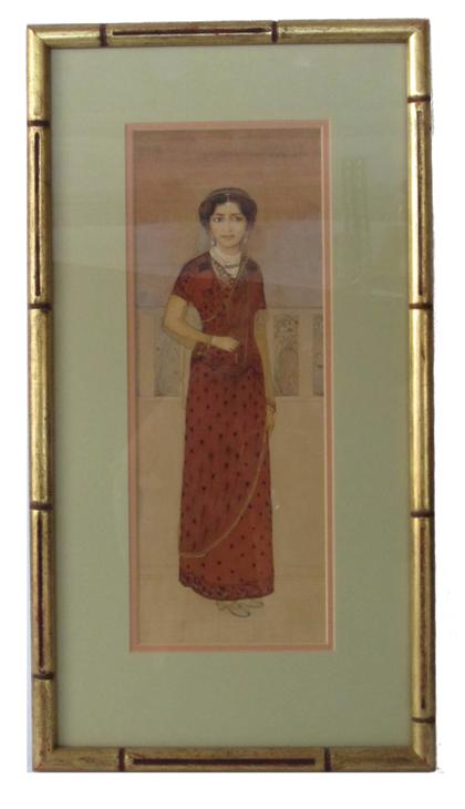 Appraisal: Indian School th centuryportrait of a woman in traditional dress