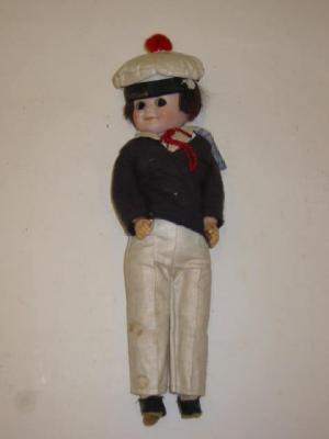 Appraisal: An Armand Marseille bisque head doll with brown glass googly