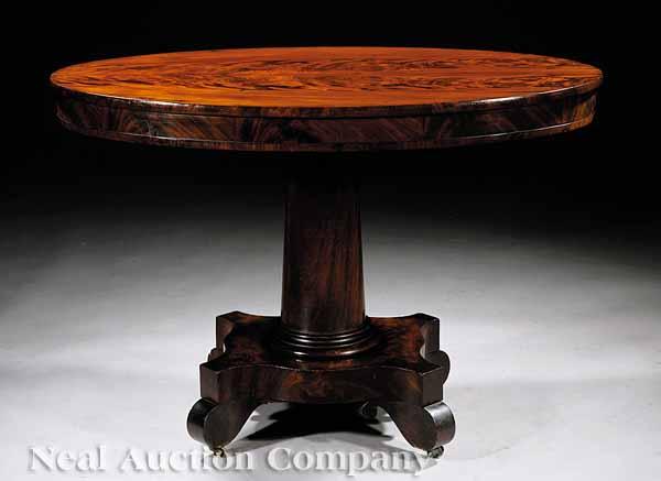 Appraisal: An American Classical Mahogany Center Table early th c Boston