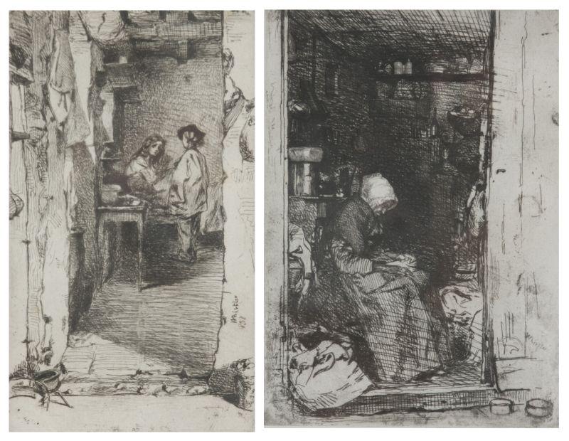 Appraisal: after Whistler - Two Etchings the first an etching on