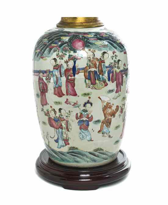 Appraisal: A Chinese Famille Rose Porcelain Vase of ovoid form having