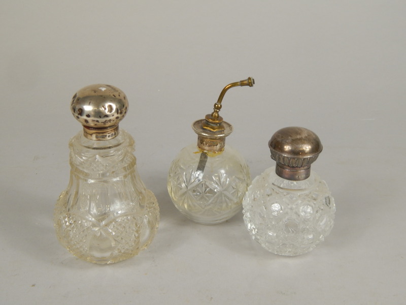 Appraisal: Various early thC cut glass dressing table bottle to include