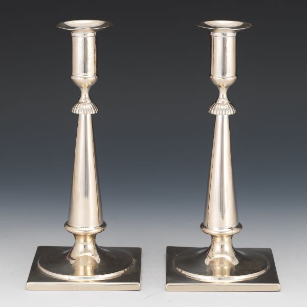 Appraisal: PAIR OF AUSTRO-HUNGARIAN SILVER CANDLESTICKS Tapered baluster form pair of