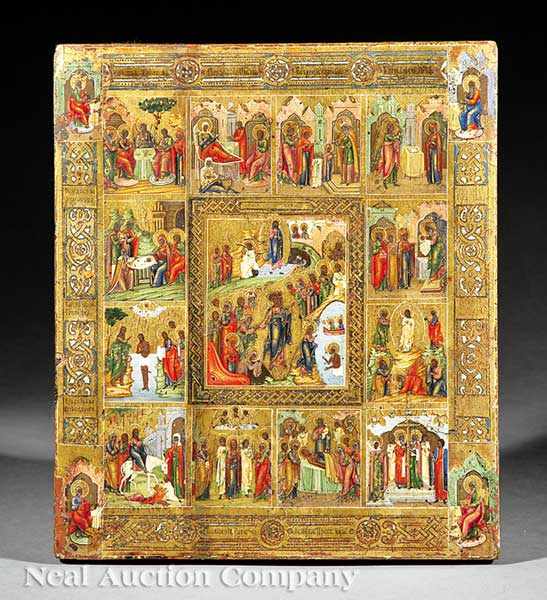 Appraisal: A Russian Orthodox Icon of Scenes of the Life of