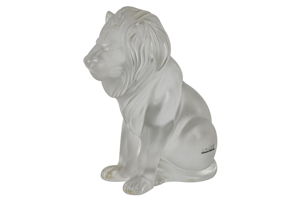 Appraisal: LALIQUE GLASS LION FIGUREsigned in script Lalique France to underside