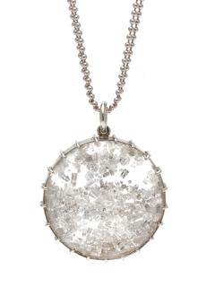 Appraisal: An Karat White Gold Diamond and Rock Crystal Shake Pendant