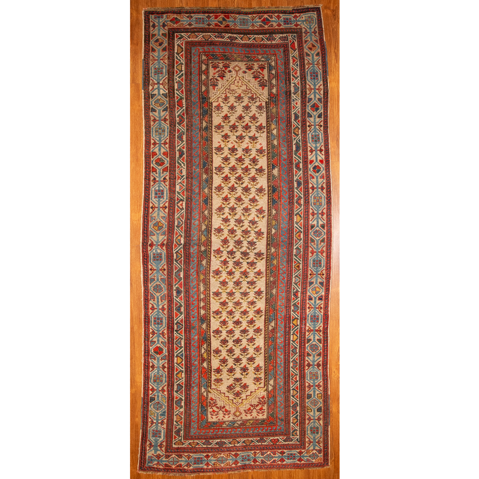 Appraisal: ANTIQUE CAUCASIAN RUG X First quarter- th century hand-knotted wool