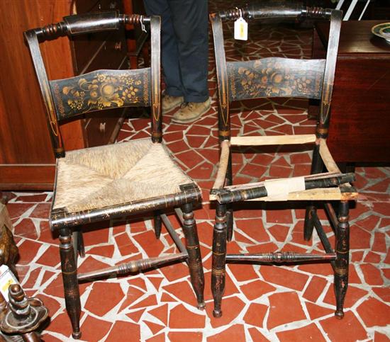 Appraisal: Pair American Hitchcock-style chairs first half of th century