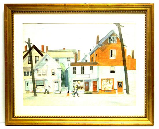 Appraisal: Charles Ernest Pont American - watercolor street scene with mother