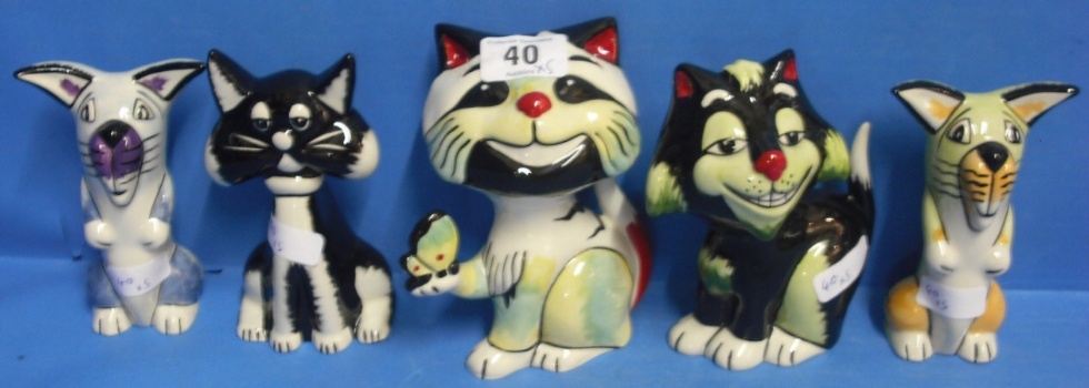 Appraisal: Collection of Various Lorna Bailey Cats Dogs