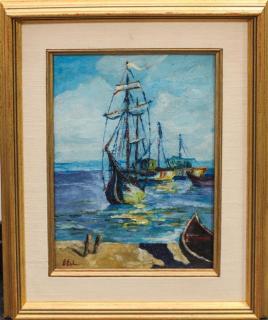 Appraisal: Erno Erb Polish Erno Erb Polish - Boats oil on