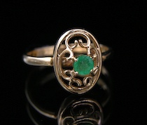 Appraisal: Another Ladies' Gold Emerald Ring A k yellow gold ring