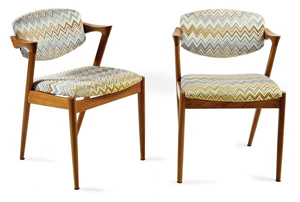 Appraisal: A PAIR OF KAI KRISTIANSEN MODEL CHAIRS c s Denmark