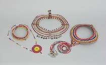 Appraisal: Four African Tribal Necklaces This lot includes a choker with