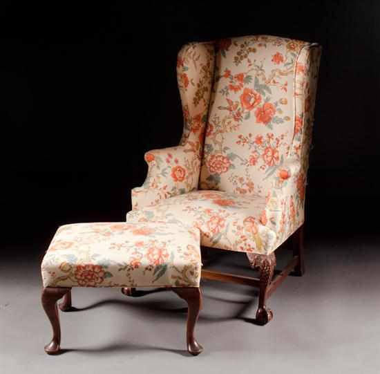 Appraisal: Biggs Federal style mahogany wing chair and a Biggs Queen