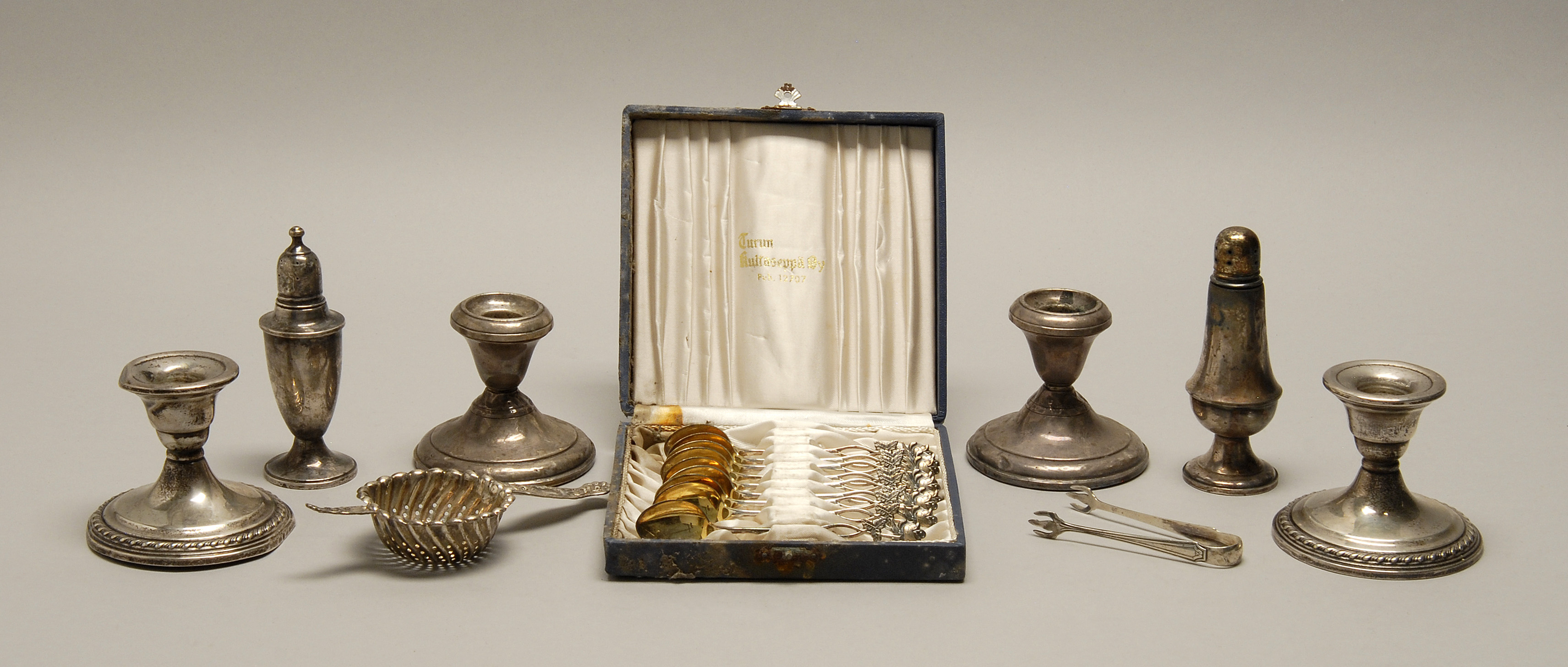 Appraisal: SEVENTEEN PIECES OF SILVER FLATWARE AND HOLLOWWARE th CenturySterling silver