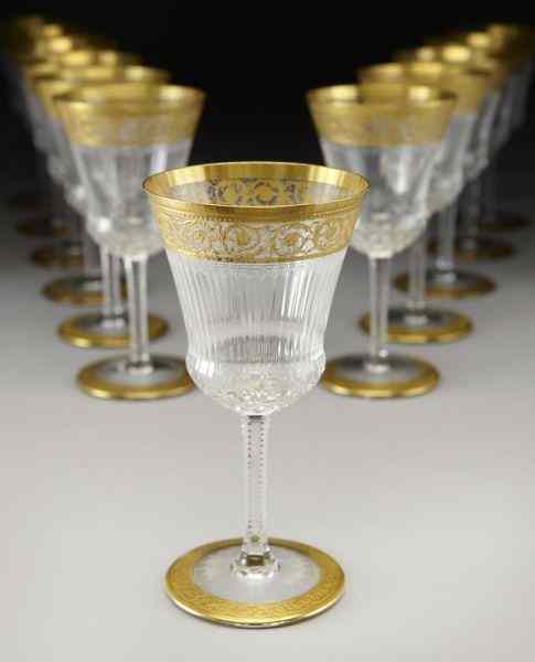 Appraisal: St Louis Crystal Thistle pattern continentalgoblets the lip and foot