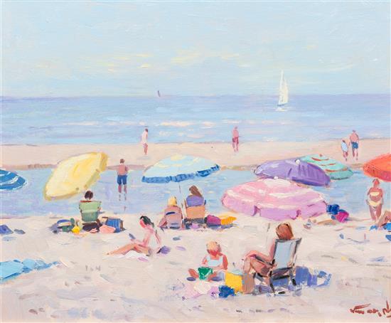 Appraisal: Sale Lot Niek van der Plas Dutch b Beach oil