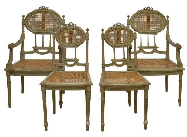 Appraisal: lot of French Louis XVI style chairs th c similarly