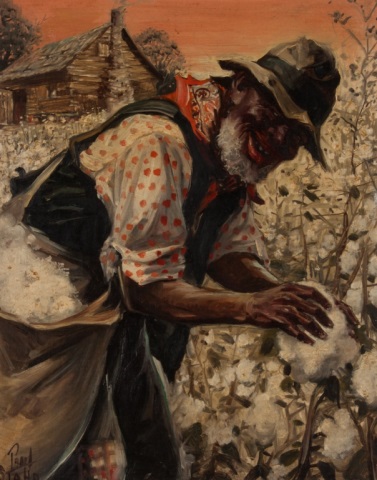 Appraisal: Paul C Stahr Cotton Picker oil on board American -