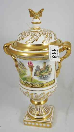 Appraisal: Coalport Two Handled Urn and Cover Olympiad Eagle Vase XX