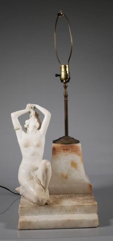 Appraisal: Early th century table lamp with figure of a smiling