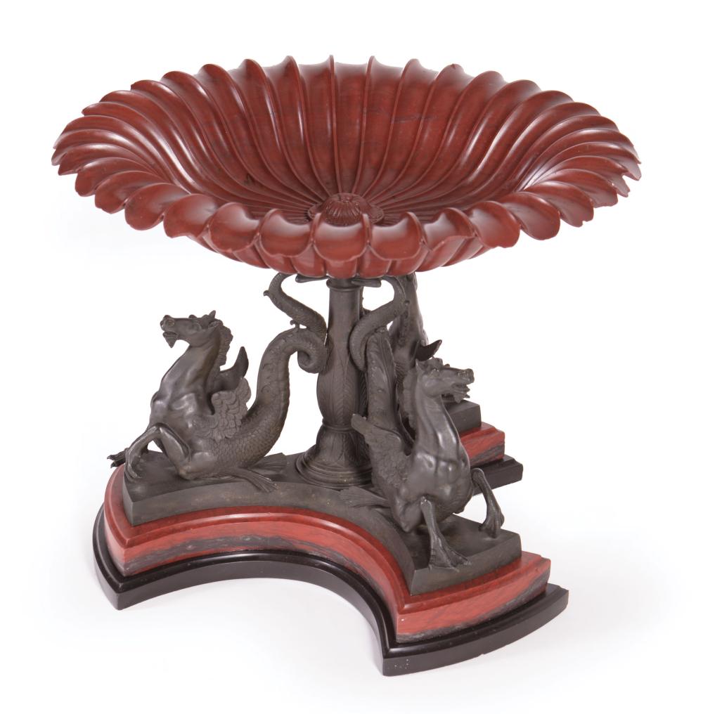 Appraisal: Fine Italian Grand Tour Carved Rosso Antico and Bronze Figural