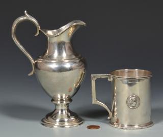 Appraisal: Medallion Cup and Jaccard Creamer coin silver Gorham coin silver