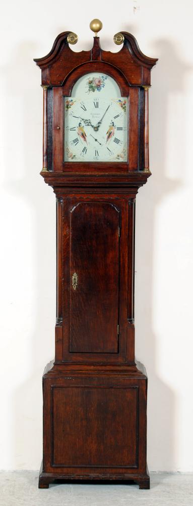 Appraisal: AN OAK AND MAHOGANY LONGCASE CLOCK by James Speight of