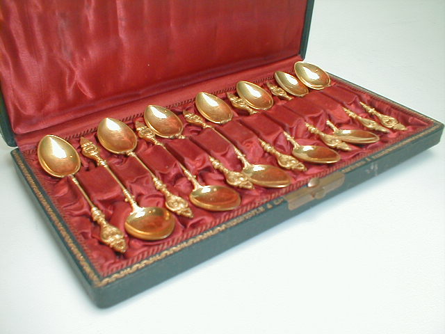 Appraisal: A set of gilt coffee spoons by Christofle and Cie