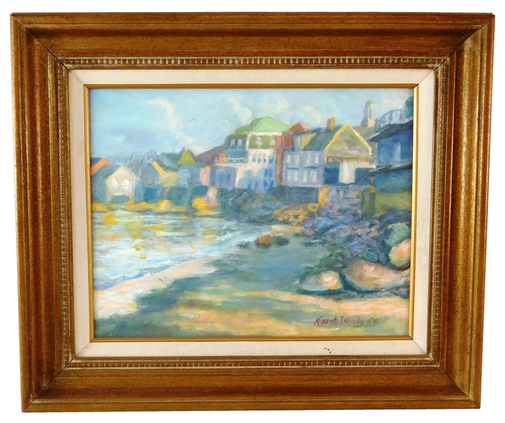 Appraisal: Kenneth J Knowles American b oil on board coastal cottages