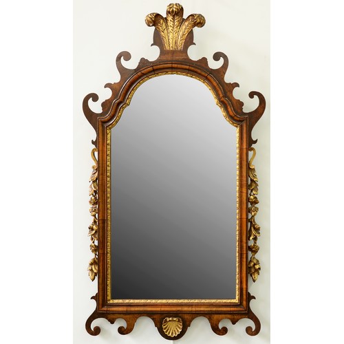 Appraisal: A parcel gilt walnut fretted frame mirror early th c