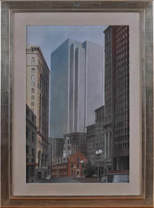 Appraisal: RICHARD HAAS b NEW YORK FINANCIAL DISTRICT Pastel pencil and