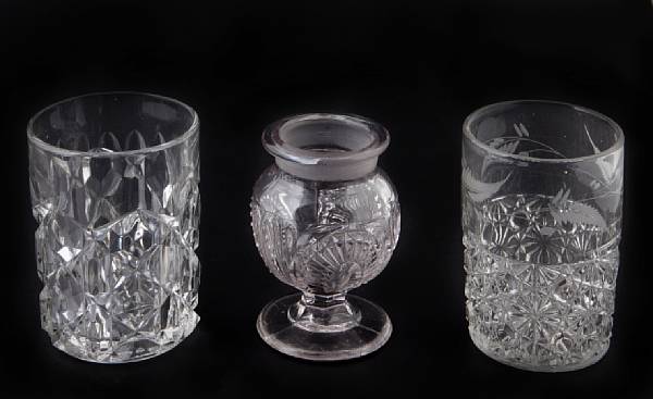 Appraisal: A collection of molded glassware and table articles comprising assorted