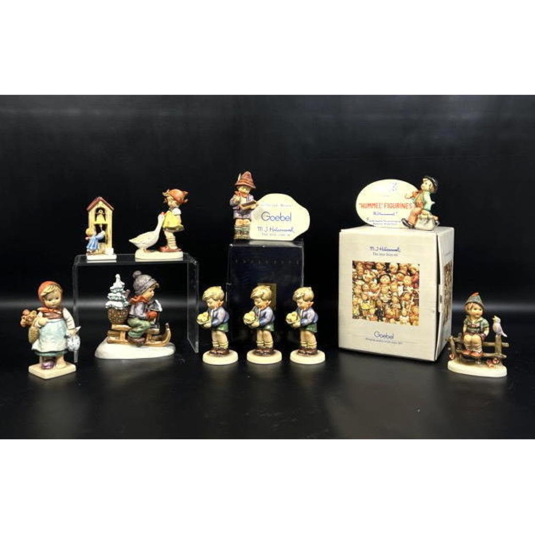 Appraisal: pc HUMMEL by GOEBEL Porcelain Figures and Signs Eight Hummel