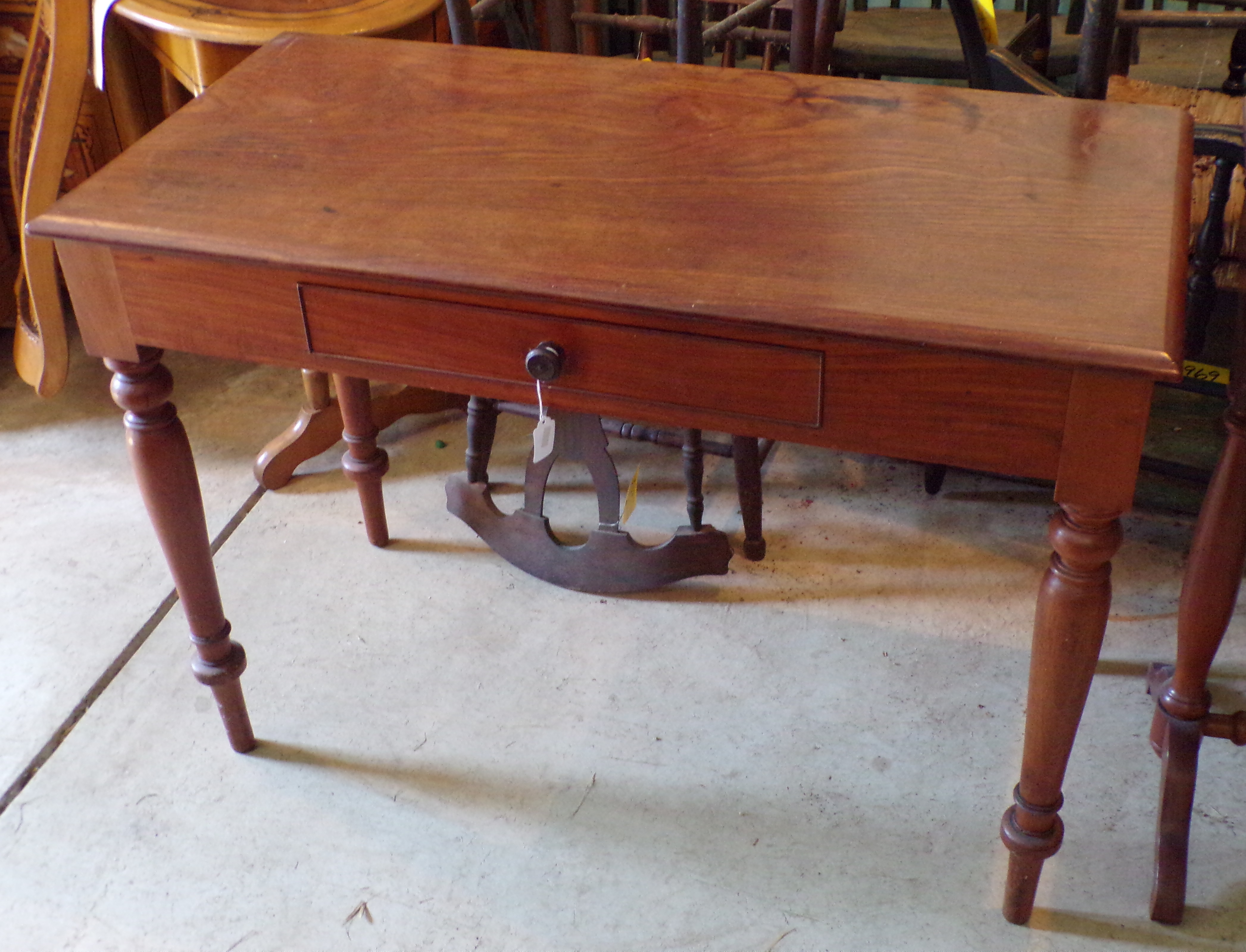 Appraisal: Walnut one-drawer table x x ''