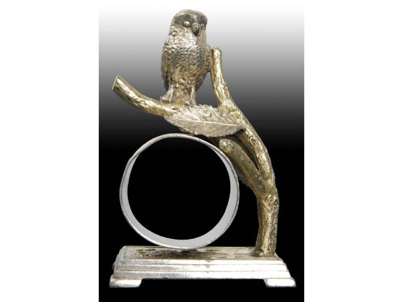 Appraisal: Small Owl On Branch Figural Napkin Ring Description Removable napkin