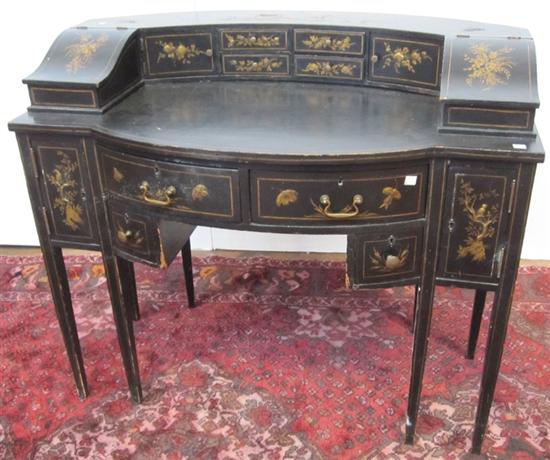 Appraisal: TH C ENGLISH CARLTON HOUSE DESK Chinoisserie decorated black lacquered