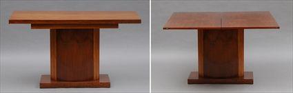 Appraisal: Art Deco Walnut and Maple Fold-Top Table x x in