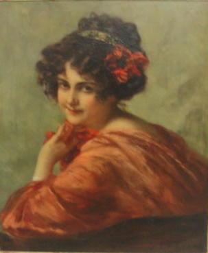 Appraisal: UNKNOWN Illegibly Signed Oil on Board of Beauty JJ GiIlespie