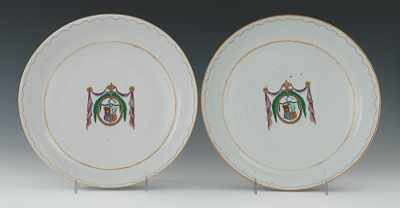 Appraisal: Two Chinese Export Porcelain Soup Bowls Quainlong ca - Painted