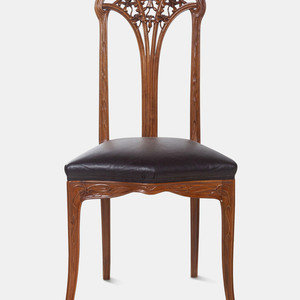 Appraisal: Louis Majorelle French - Aux Cl matites Chair c mahogany