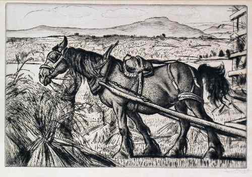 Appraisal: Laura Knight - - Artists proof etching - ''Carting Corn''