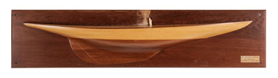 Appraisal: Half-Hull Model of a -Meter Sloop th century laminated mahogany