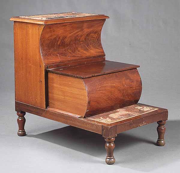 Appraisal: A William IV Mahogany Bed Step mid- th c the