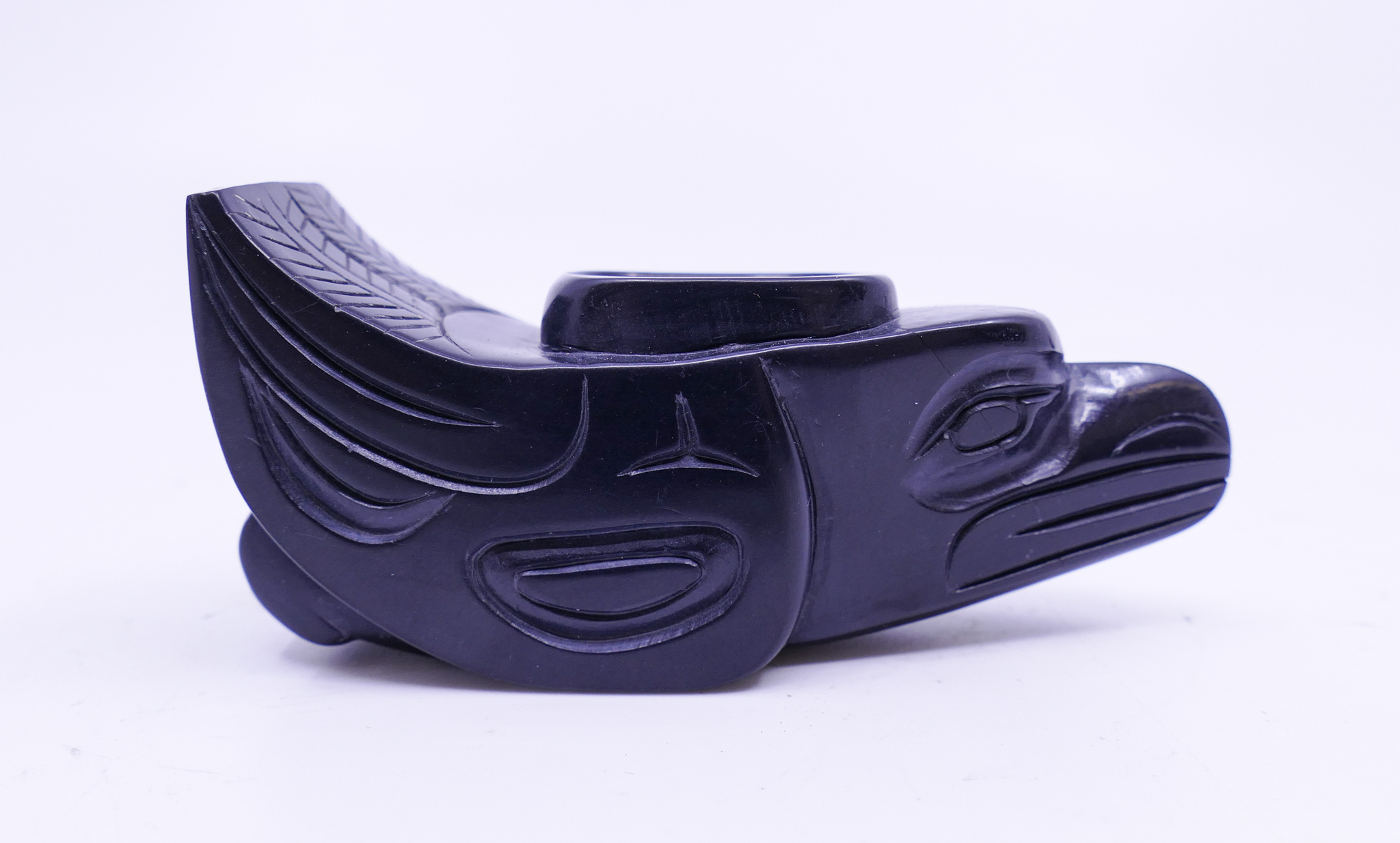 Appraisal: Norman Russ Argillite Eagle Miniature Grease Bowl- ''