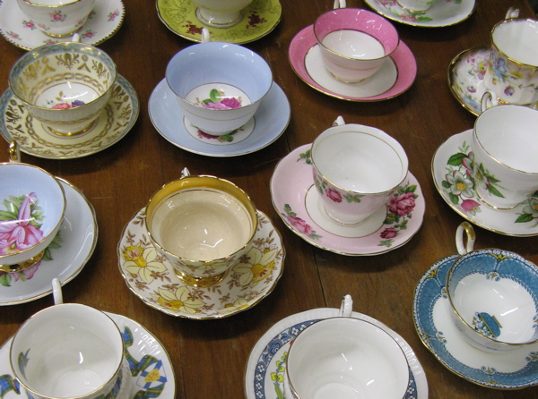 Appraisal: COLLECTION OF ENGLISH AND GERMAN BONE CHINA TEACUPS AND SAUCERS